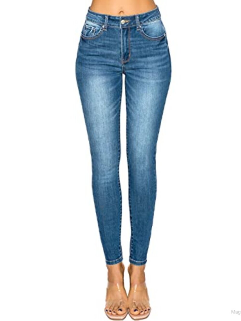 High Rise Skinny Jeans with Butt Lift Fit, Stretch Fabric